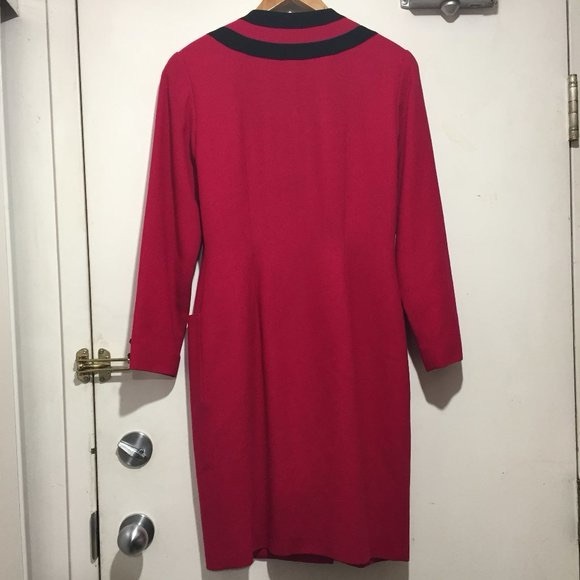 VINTAGE JACKIE K DOUBLE BREAST WOOL DRESSES SIZE 78 - Picture 3 of 7